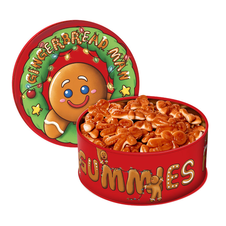 Wunnie Bucket Gingerbread Man, blik met gemberkoekmannetjesvormige gummies van 700gr 