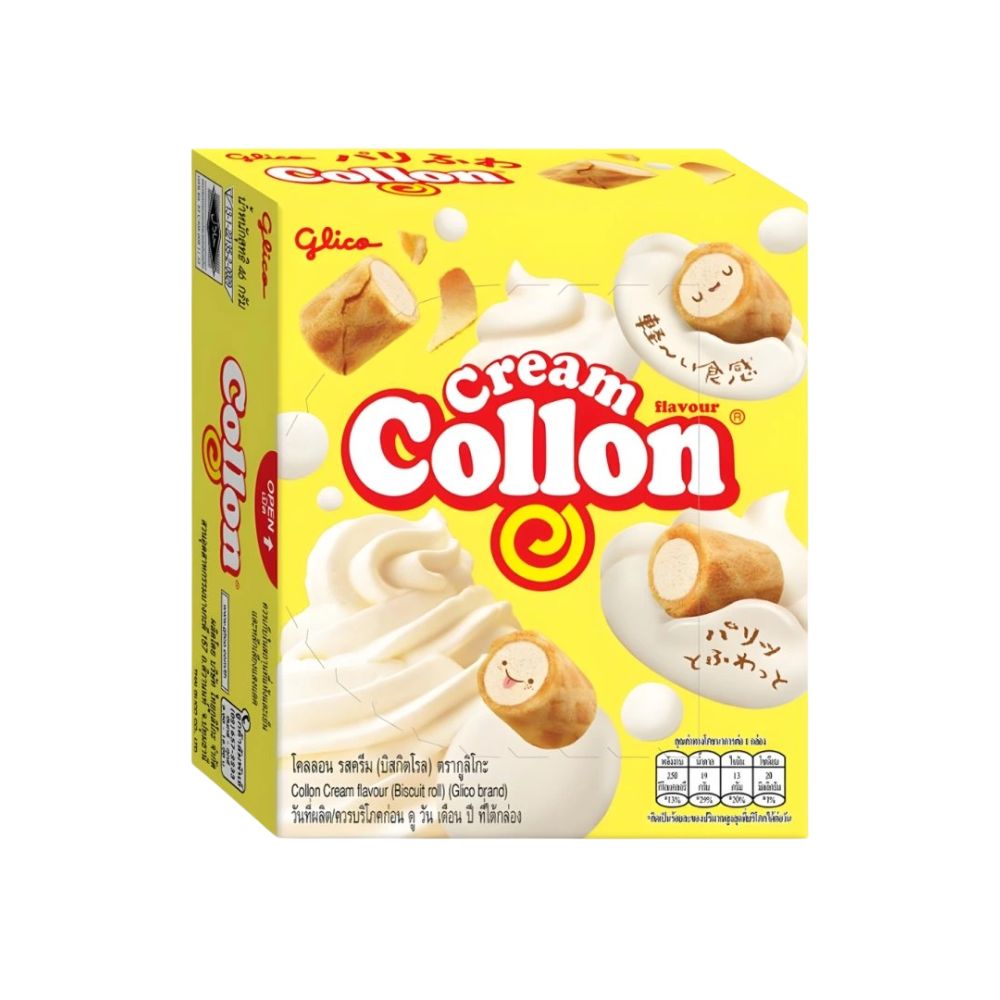 Glico Cream Collon Biscuit Roll, biscuit met crèmesmaak van 41g 