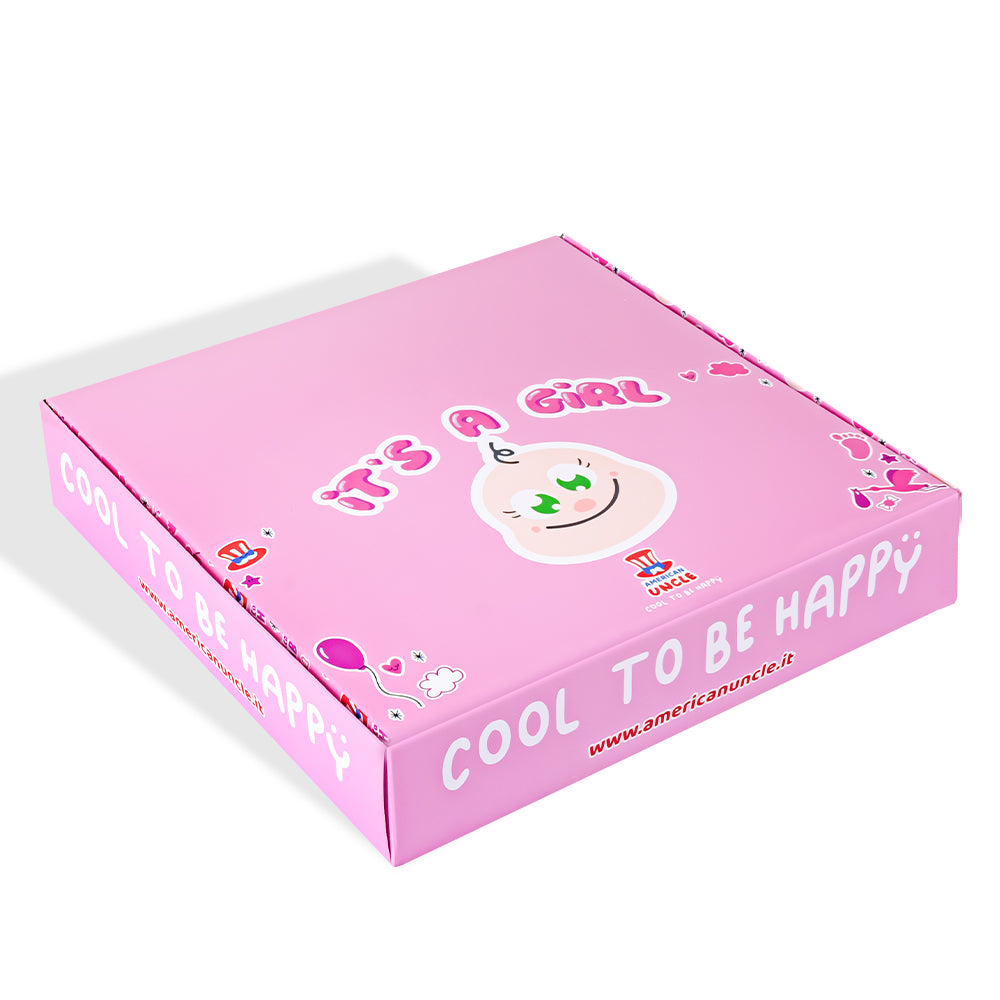 Candy Cube Kit “It’s a girl”, doosjes van 50g gummisnoepjes ideaal voor de babyshower of geboorte (25, 50 of 75 stuks) 
