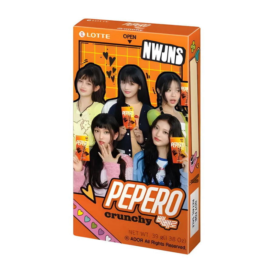 Lotte Pepero Crunchy, koekjes bedekt met knapperige chocolade van 39g.