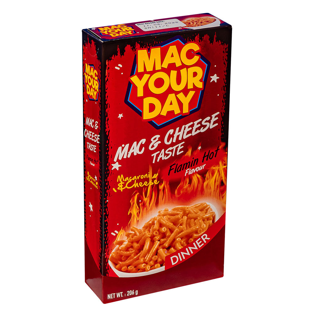 Mac Your Day Mac & Cheese Flamin Hot, pittige pastabereiding van 206g 