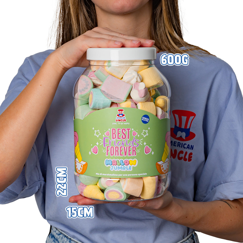 Mallow Jumble "Beste Vrienden Voor Altijd", pot marshmallows om samen te stellen met je favoriete smaken 