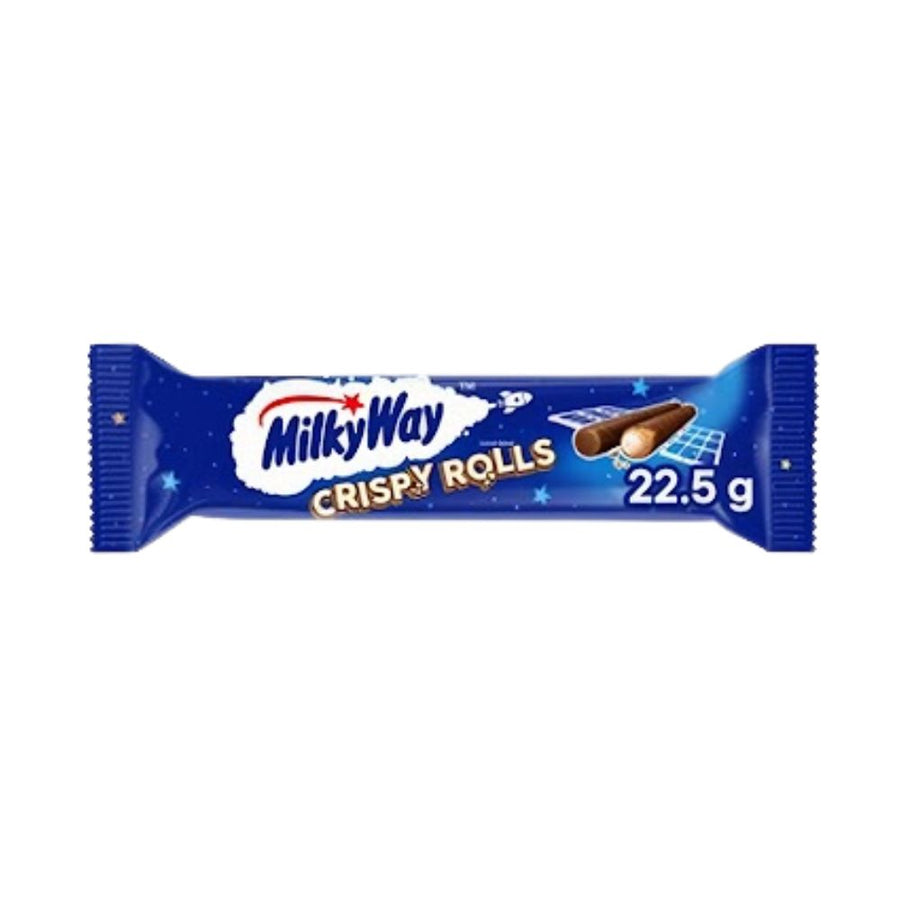 Milkyway Crispy Rolls, wafer con ricoperte di cioccolato al latte da 22,5g.
