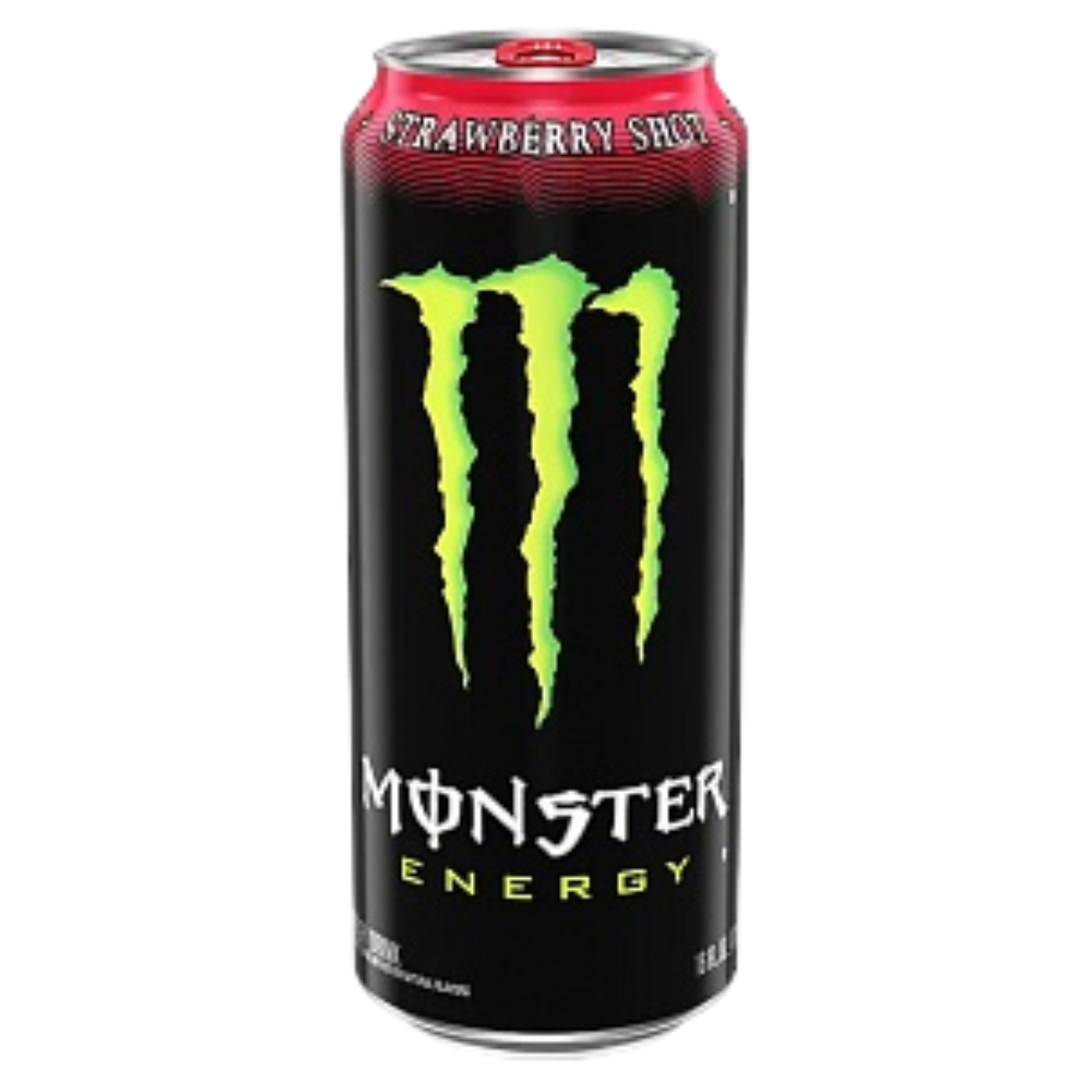 Monster Energy Strawberry Shot Zero Sugar, energiedrank met aardbeiensmaak van 473 ml 