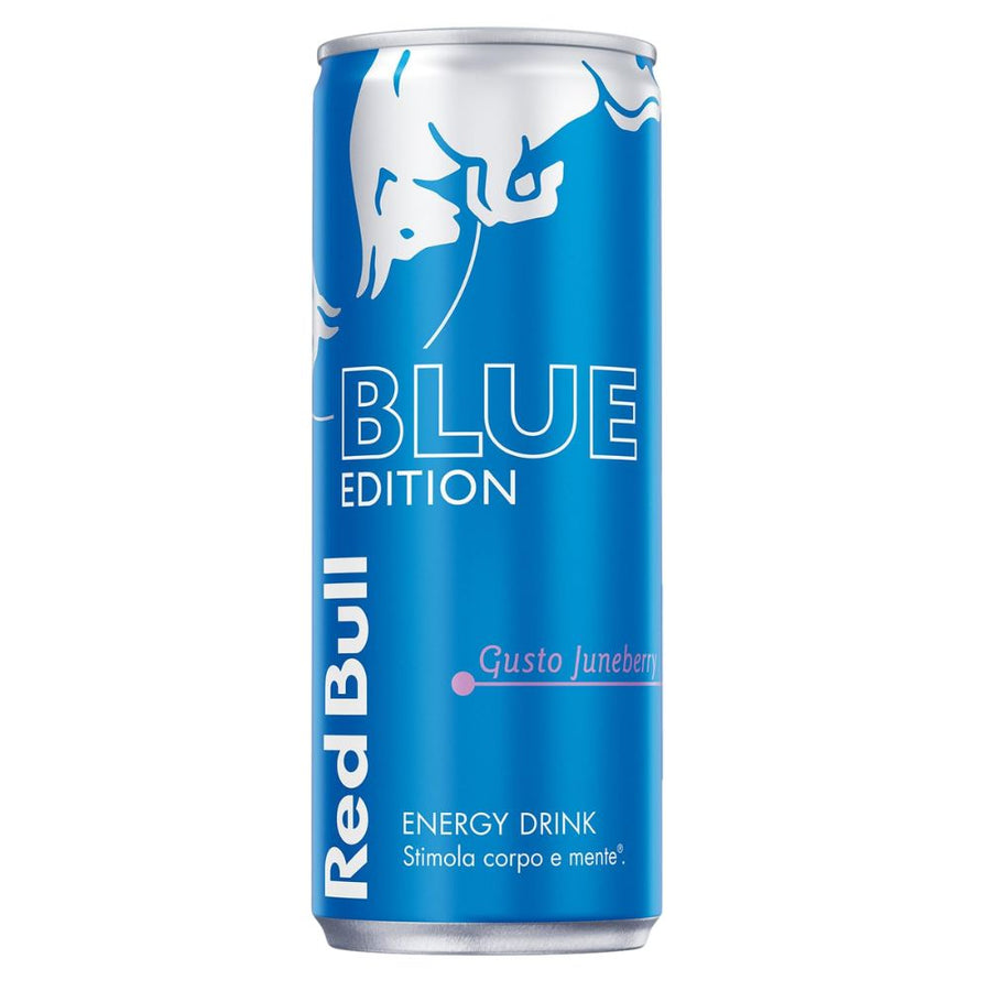 Red Bull Blue Edition, bevanda energetica al gusto di juneberry da 250ml