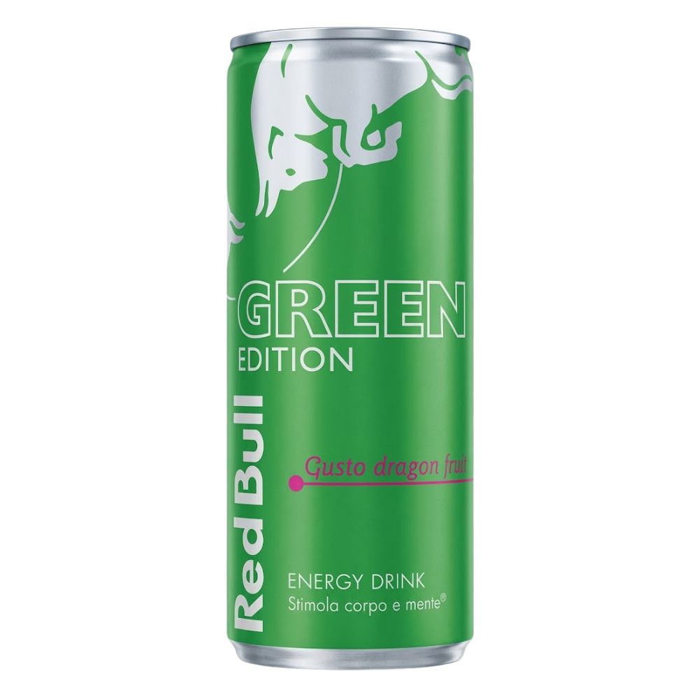 Red Bull Green Edition, bevanda energetica al gusto di dragon fruit da 250ml