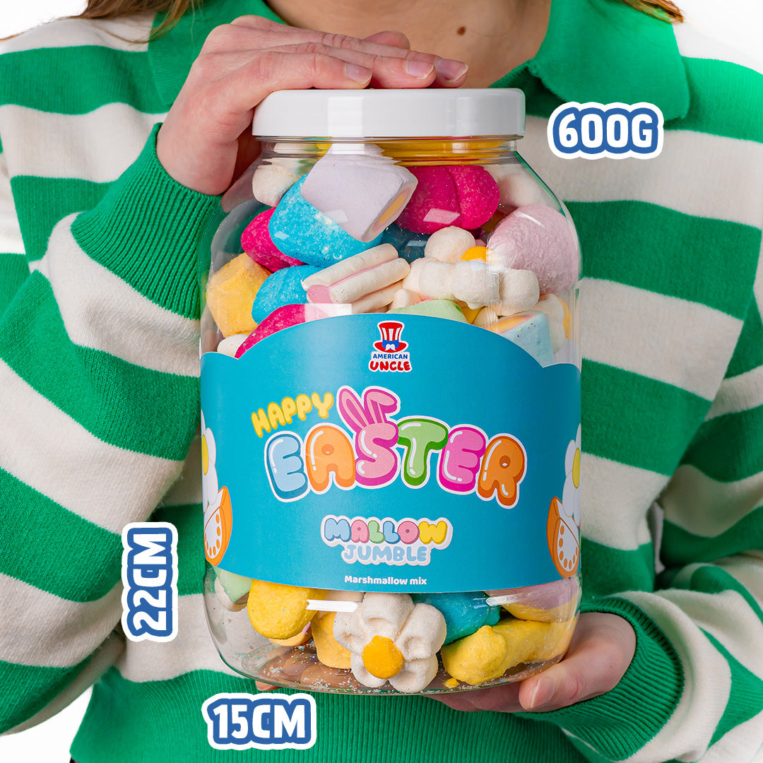 Mallow Jumble "Vrolijk Pasen", pot van marshmallow om samen te stellen met je favoriete smaken 