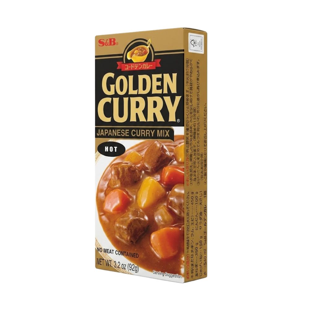S&B Golden Curry Japanese Curry Mix Hot, voorbereiding voor pittige currysaus van 92g 