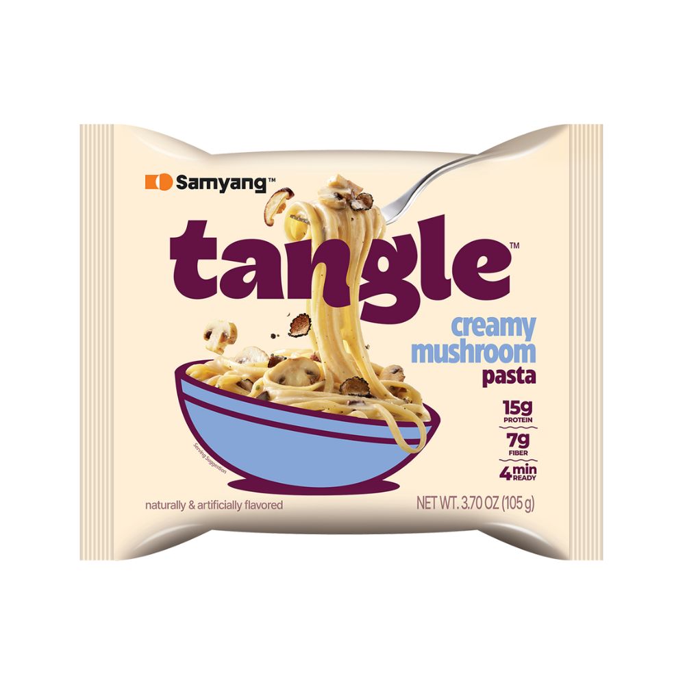 Samyang Tangle Creamy Mushroom, noodles al gusto di funghi da 105g.