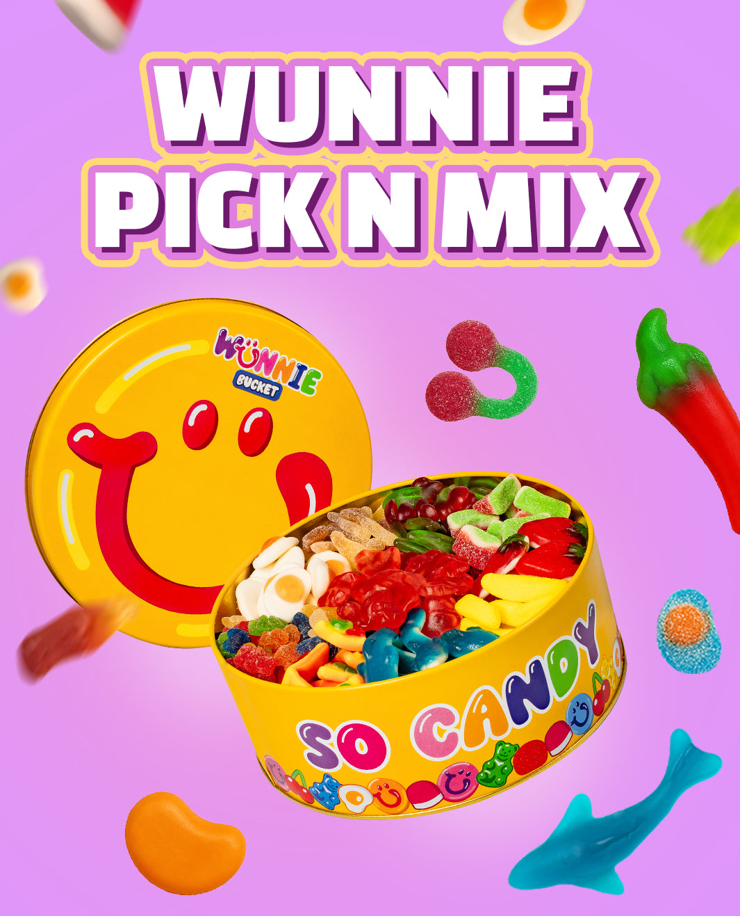Card per i prodotti Wunnie Pick and Mix come il Wunnie Bucket