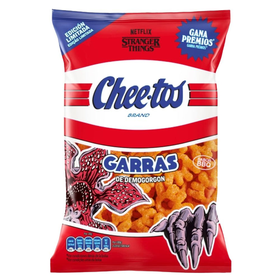 Cheetos Garras De Demogorgon Stranger Things, snack di mais al forno al gusto barbecue da 75g