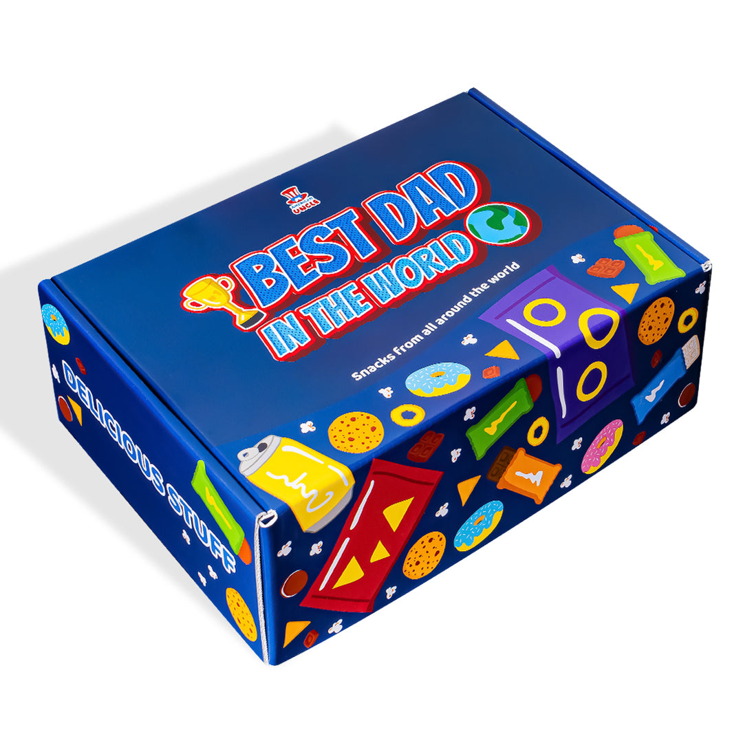 Snack Box "Beste Papa", verrassingsdoos met 20 snack zoete, zoute snacks en drankjes voor papa 