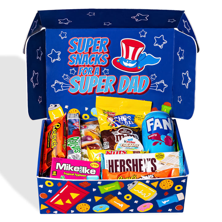 Snack Box "Beste Papa", verrassingsdoos met 20 snack zoete, zoute snacks en drankjes voor papa 