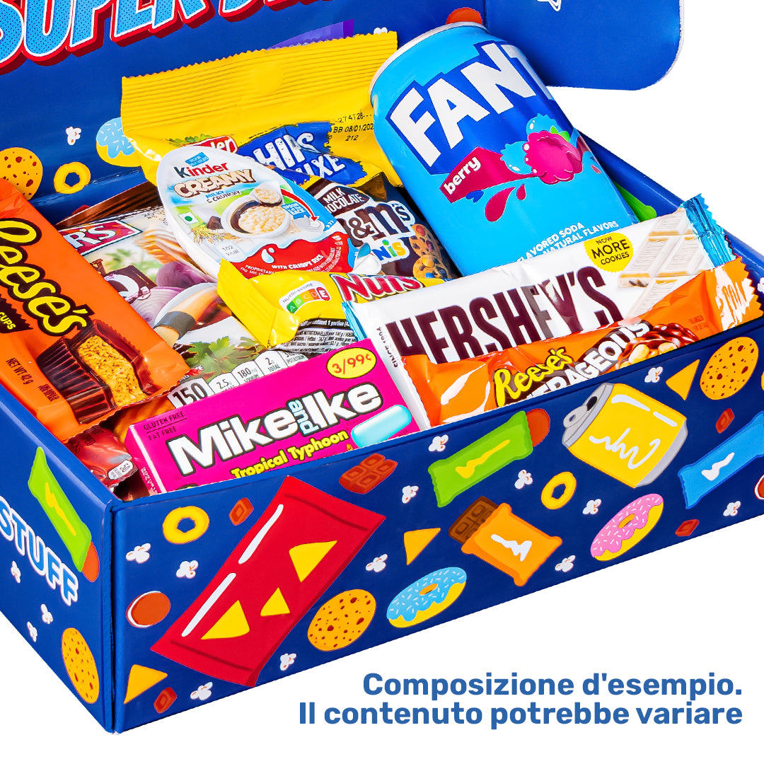 Snack Box "Beste Papa", verrassingsdoos met 20 snack zoete, zoute snacks en drankjes voor papa 