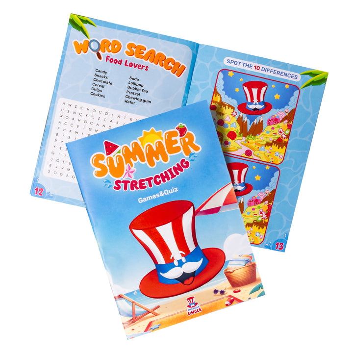 American Uncle Back to School Stretching, zomertijdschrift met puzzelspellen 