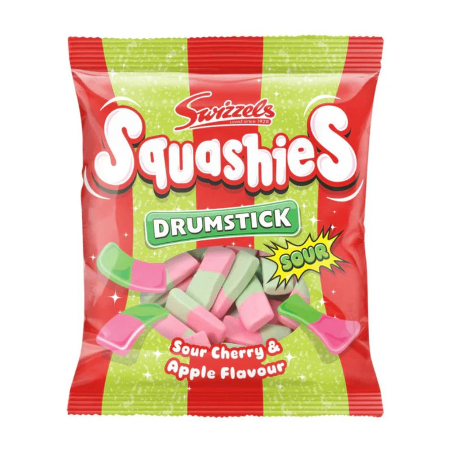 Swizzels Squashies Sour Cherry & Apple Flavour, caramelle gommose al gusto di ciliegia e mela da 120g