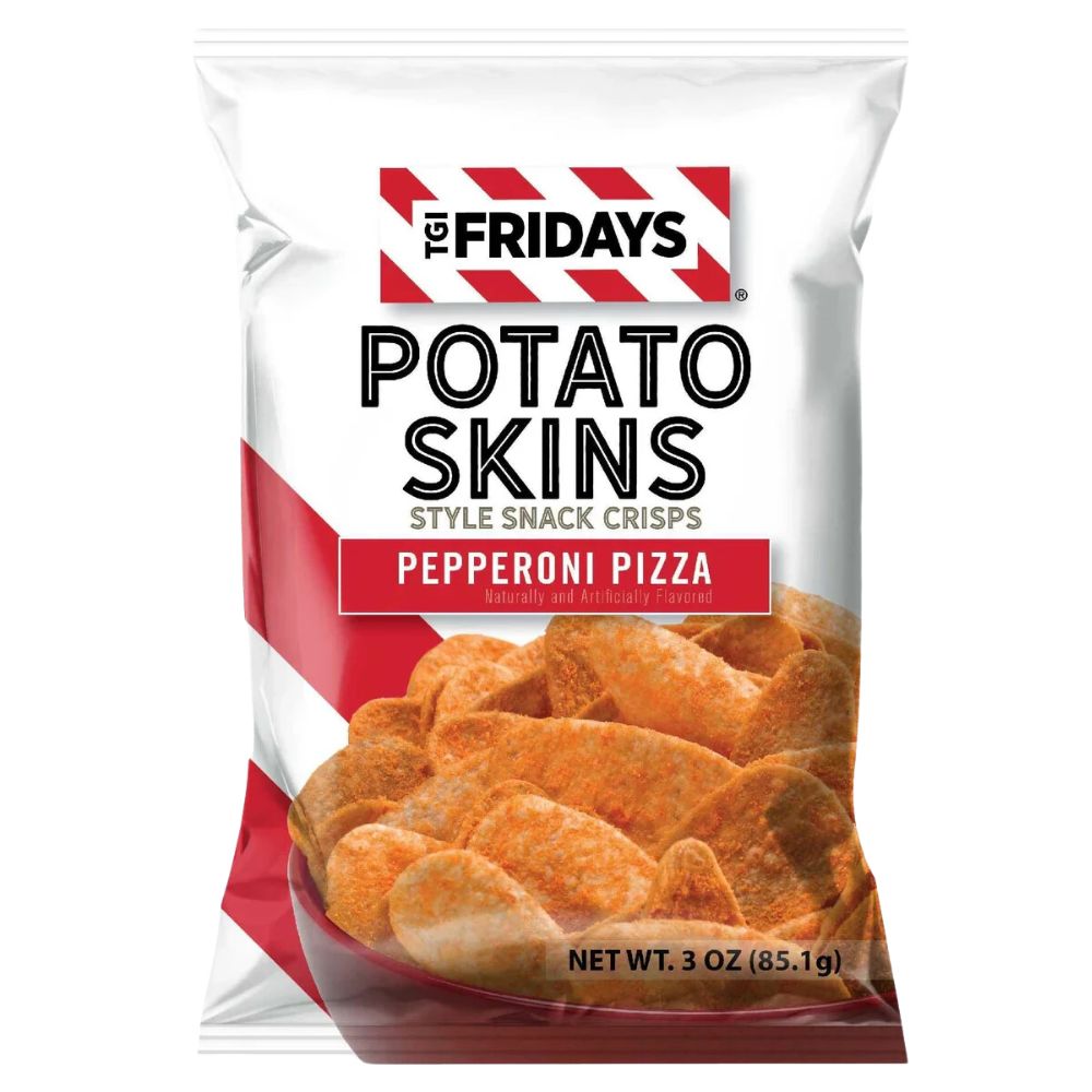 TGI Fridays Potato Skins Pepperoni Pizza, pizzasmaak chips van 85g 