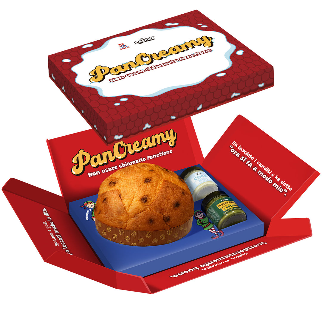 PanCreamy Choco Chunky, ambachtelijke panettone van 900g + Mr.Creamy Kokosnoot en Pistache & Kataifi van 200g 