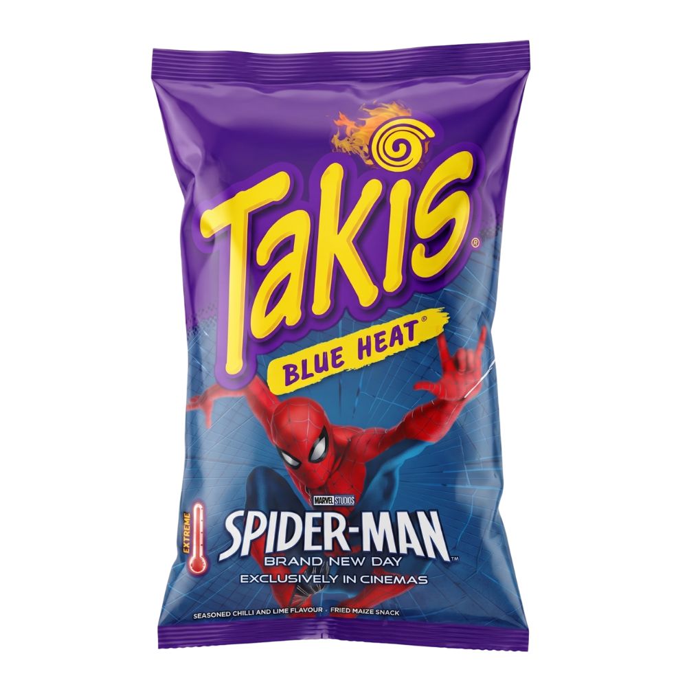 Takis Blue Heat, tortilla krullen met chili en limoen smaak van 100g 