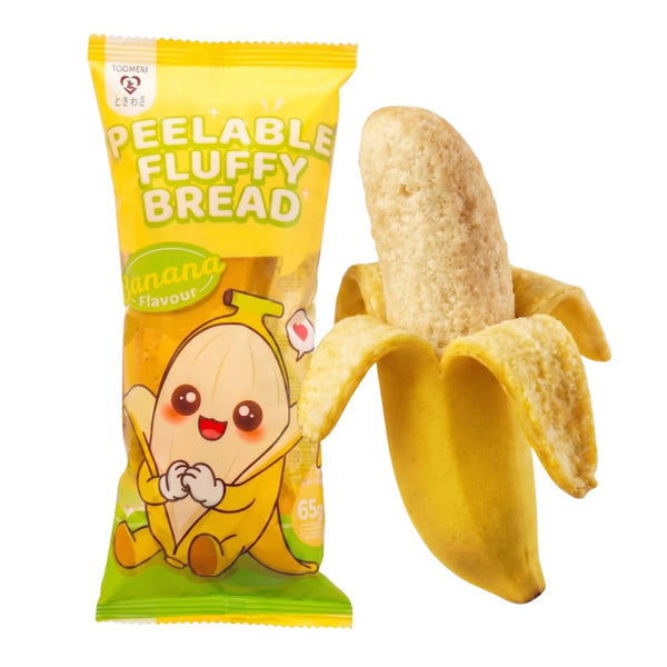Tokimeki Peelable Fluffy Bread Bananensmaak, schilbare snack in de vorm en met de smaak van banaan van 65 g 