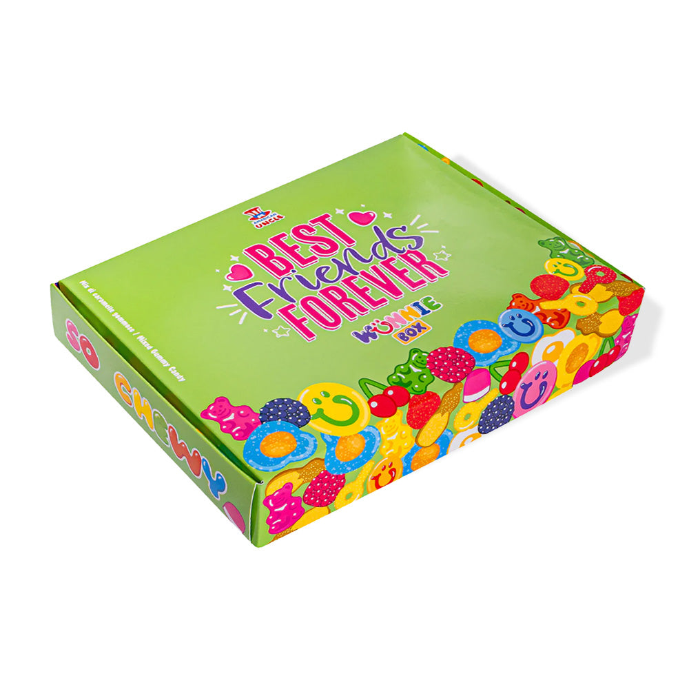 Wunnie box "Best Friends Forever", de Candy box om te maken met de favoriete gummy snoepjes van je beste vriendin - 1 kg 