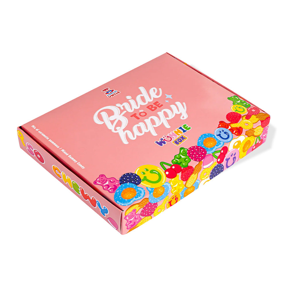 Wunnie box "Bride to be Happy", de Candy box om te maken met de gommetjes van de bruid - 1 kg 