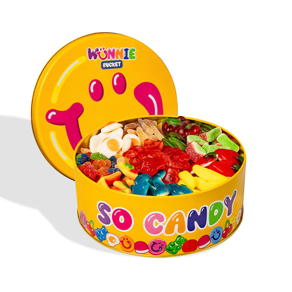 Wunnie Bucket, blik met gummy snoepjes om samen te stellen met je favoriete smaken 