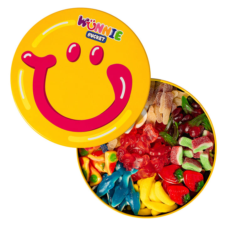 Wunnie Bucket, blik met gomballen om samen te stellen met je favoriete smaken - 2 kg 