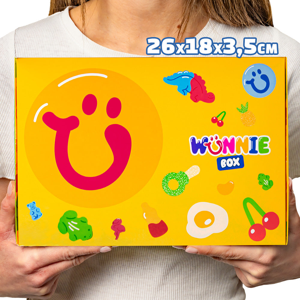 Wunnie box "So Candy, So Happy", doos met gummies om samen te stellen met je favoriete smaken - 1 kg 