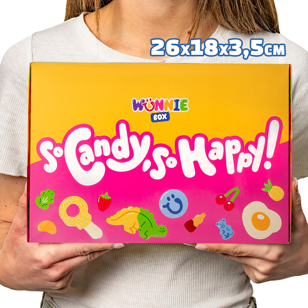 Wunnie box "So Candy, So Happy", doos met gummies om samen te stellen met je favoriete smaken - 1 kg 