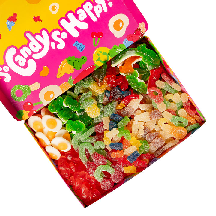 Wunnie box "So Candy, So Happy", doos met gummies om samen te stellen met je favoriete smaken - 1 kg 