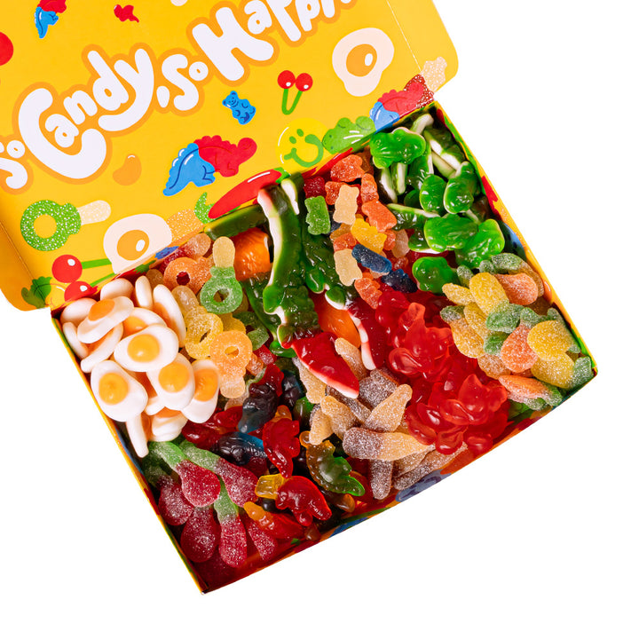Wunnie box "So Candy, So Happy", doos met gummies om samen te stellen met je favoriete smaken - 1 kg 