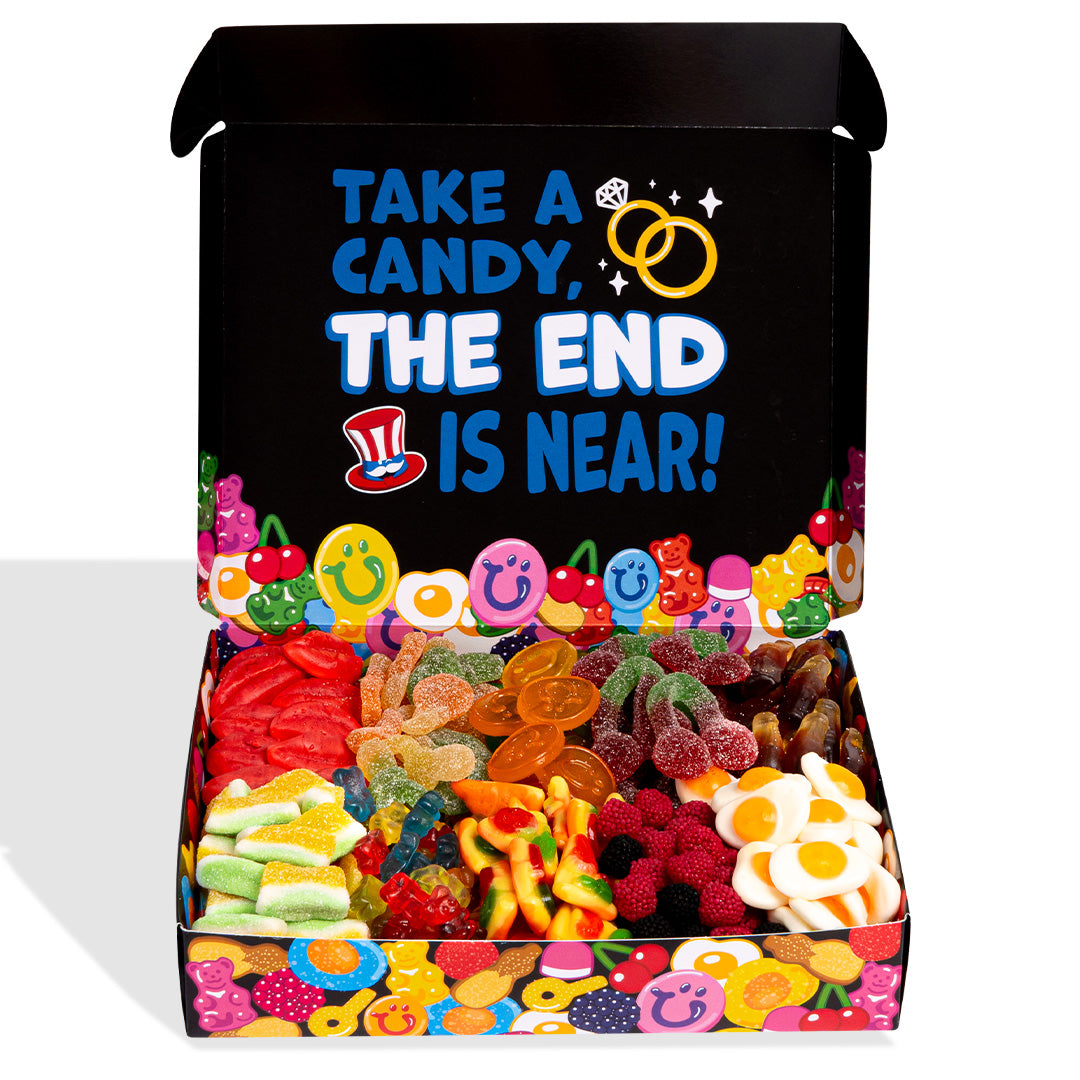 Wunnie box "Game over", de Candy box om te maken met de favoriete gummy snoepjes van de bruidegom - 1 kg 