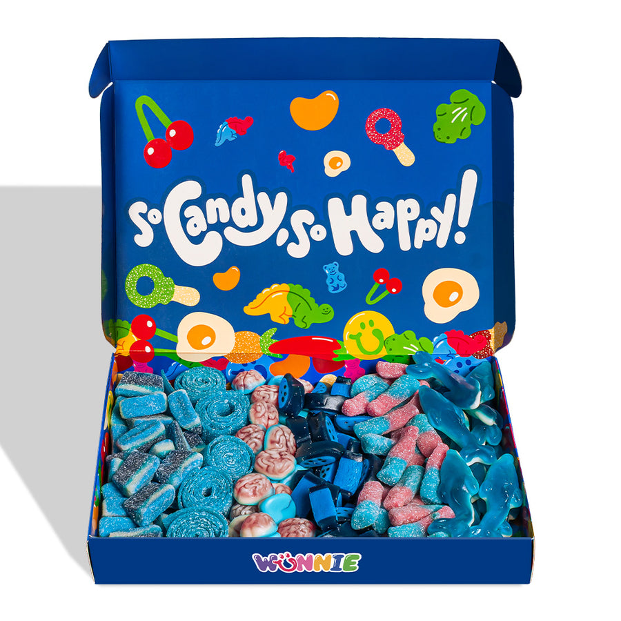 Wunnie box blauwe mix met gummies alleen blauw