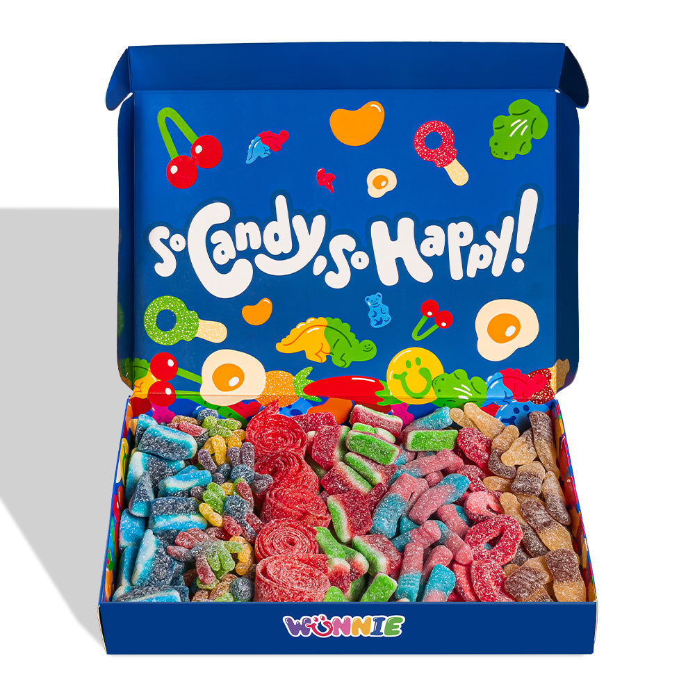 Wunnie box fizzy mix, doos met bruisende gummies