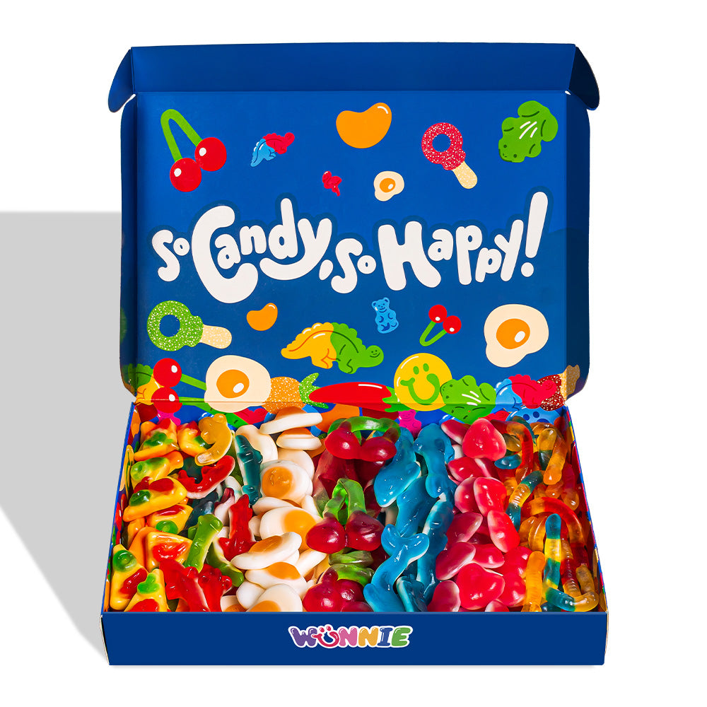 Wunnie box jellymix, doos met gladde gummy snoepjes 