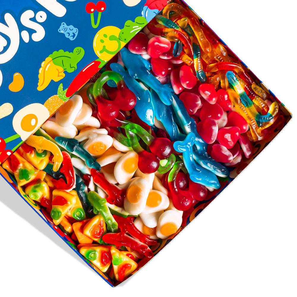 Focus op de gladde gummy snoepjes 