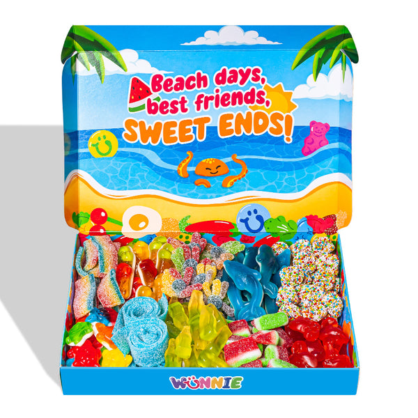 Wunnie box “Het is Zomertijd”, de Candy box om samen te stellen met je favoriete gummy snoepjes 