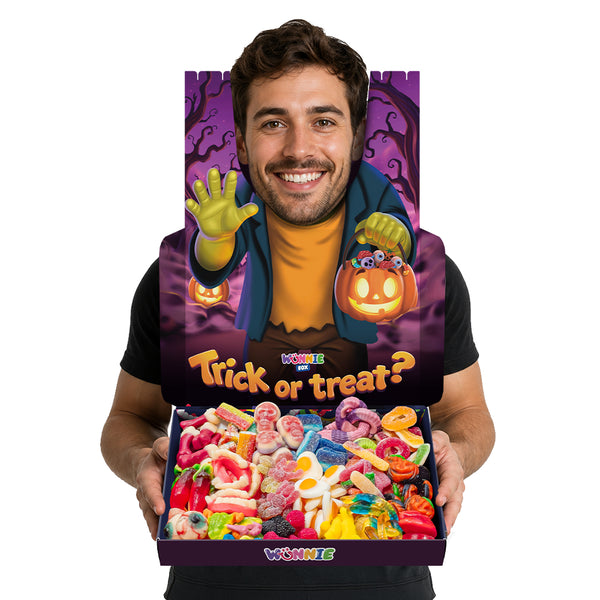 Wunnie box Speciale "Happy Halloween" Frankie, doos met gummisnoepjes om samen te stellen met je favoriete smaken 