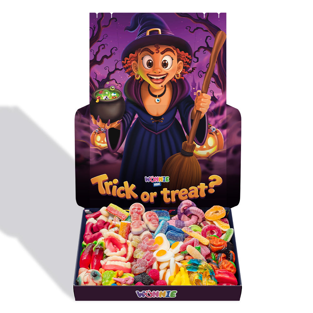 Wunnie box Speciale "Happy Halloween" Morgana, doos met gummisnoepjes om samen te stellen met je favoriete smaken 