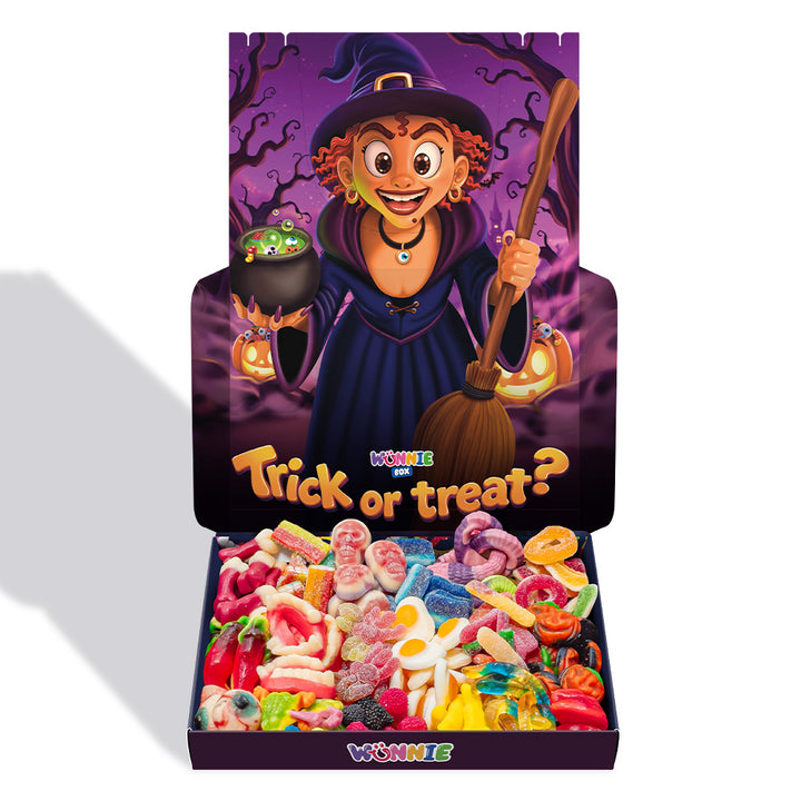 Wunnie box Speciale "Happy Halloween" Morgana, doos met gummisnoepjes om samen te stellen met je favoriete smaken 