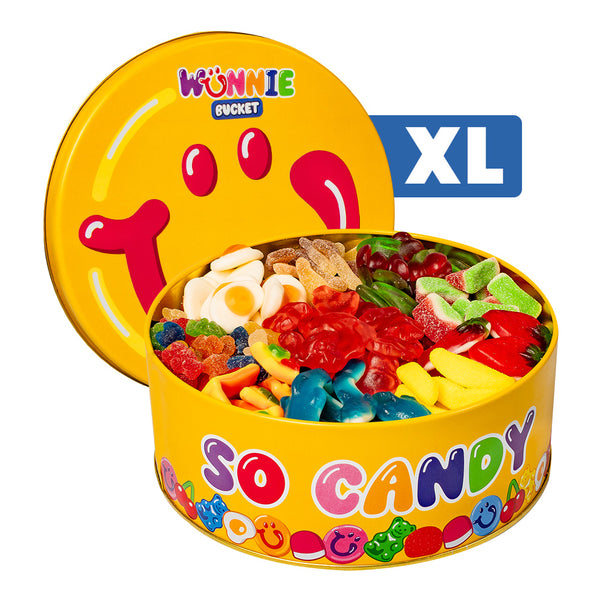 Wunnie Bucket, blik met gummy snoepjes om samen te stellen met je favoriete smaken 