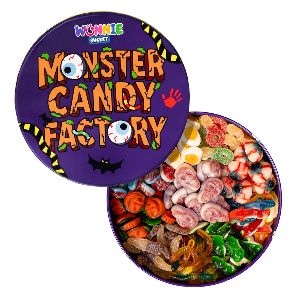Wunnie bucket gelukkige halloween open met gummiesnoep