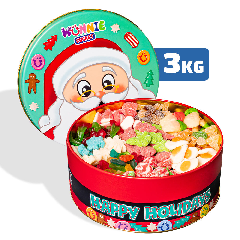 Wunnie Bucket Holidays 3kg con faccia babbo natale