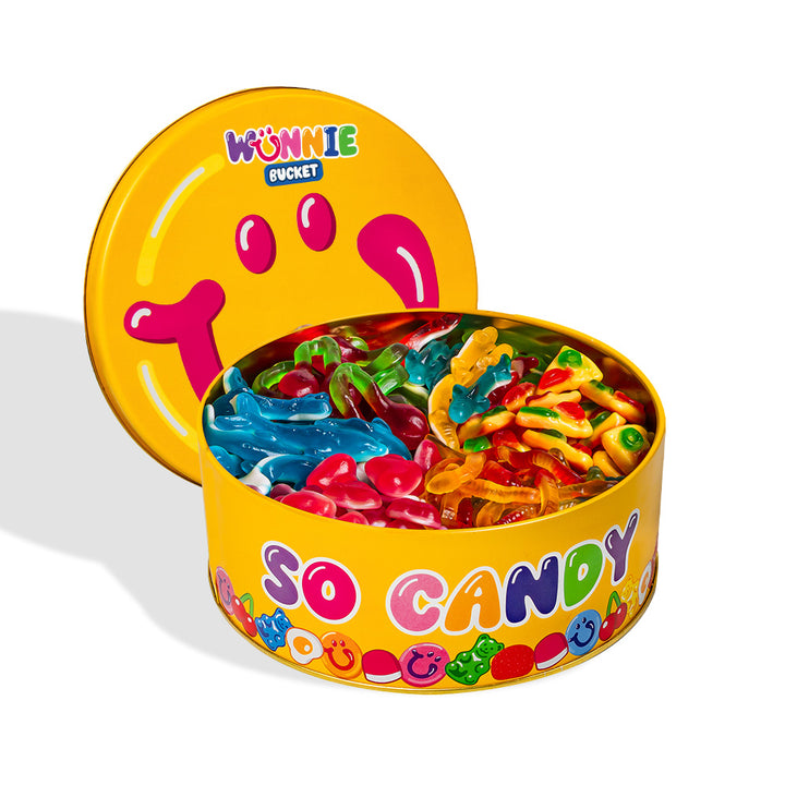 Wunnie Bucket jelly mix: blik met gladde gummies