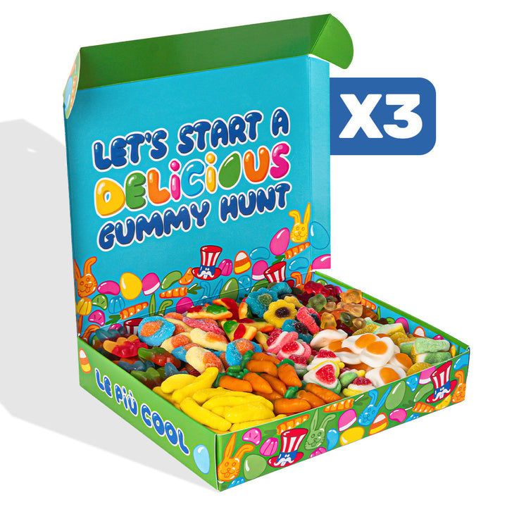 3 Wunnie box “Vrolijk Pasen”, 3 Candy box om samen te stellen met je favoriete gommetjes 