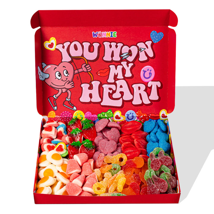 Wunnie box “Love You Forever”, de Candy box om samen te stellen met de favoriete gummy snoepjes van je wederhelft - 1 kg 