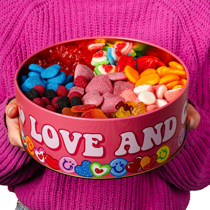 Latta rosa 2kg Wunnie Bucket "Love you Forever" con caramelle gommose 