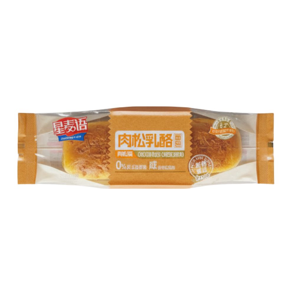 Xing Mai Yu Chicken Floss Cheese Bread, panino ripieno di pollo e formaggio da 80g.