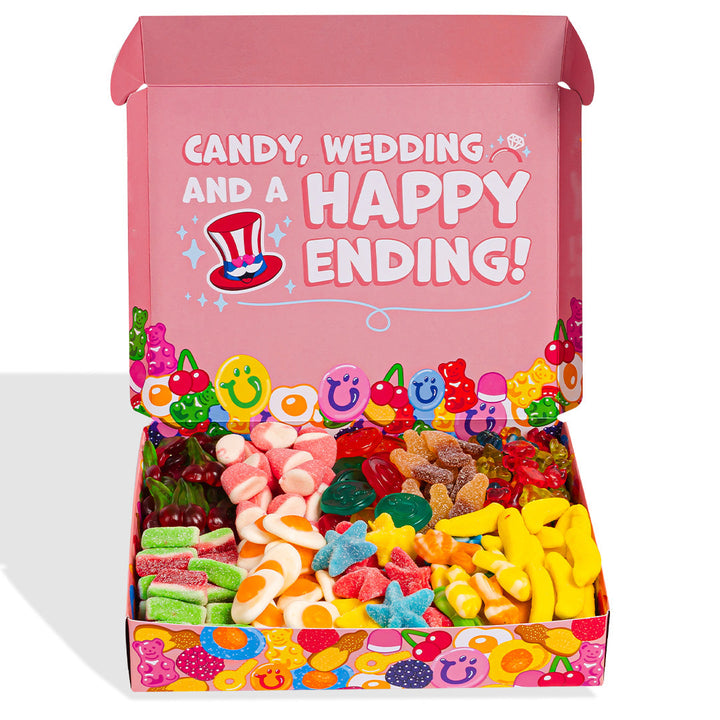 Wunnie box "Bride to be Happy", de Candy box om te maken met de gommetjes van de bruid - 1 kg 